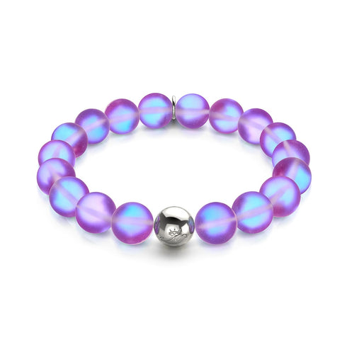 Violet | Silver | Mermaid Glass Statement Bracelet
